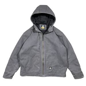 Vintage Berne Hooded Jacket Mens XL Workwear Insulated Heavy Duck Canvas